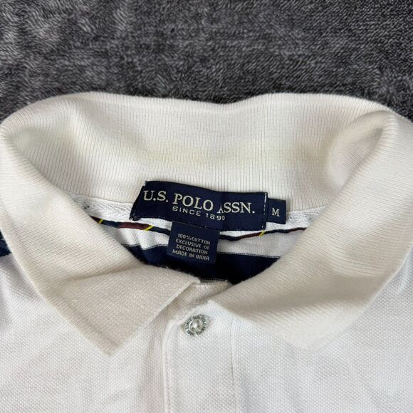 U.S Polo Assn. Men's M Rugby Polo Striped Long Sleeve Crest Embroidered *Read - Picture 3 of 16